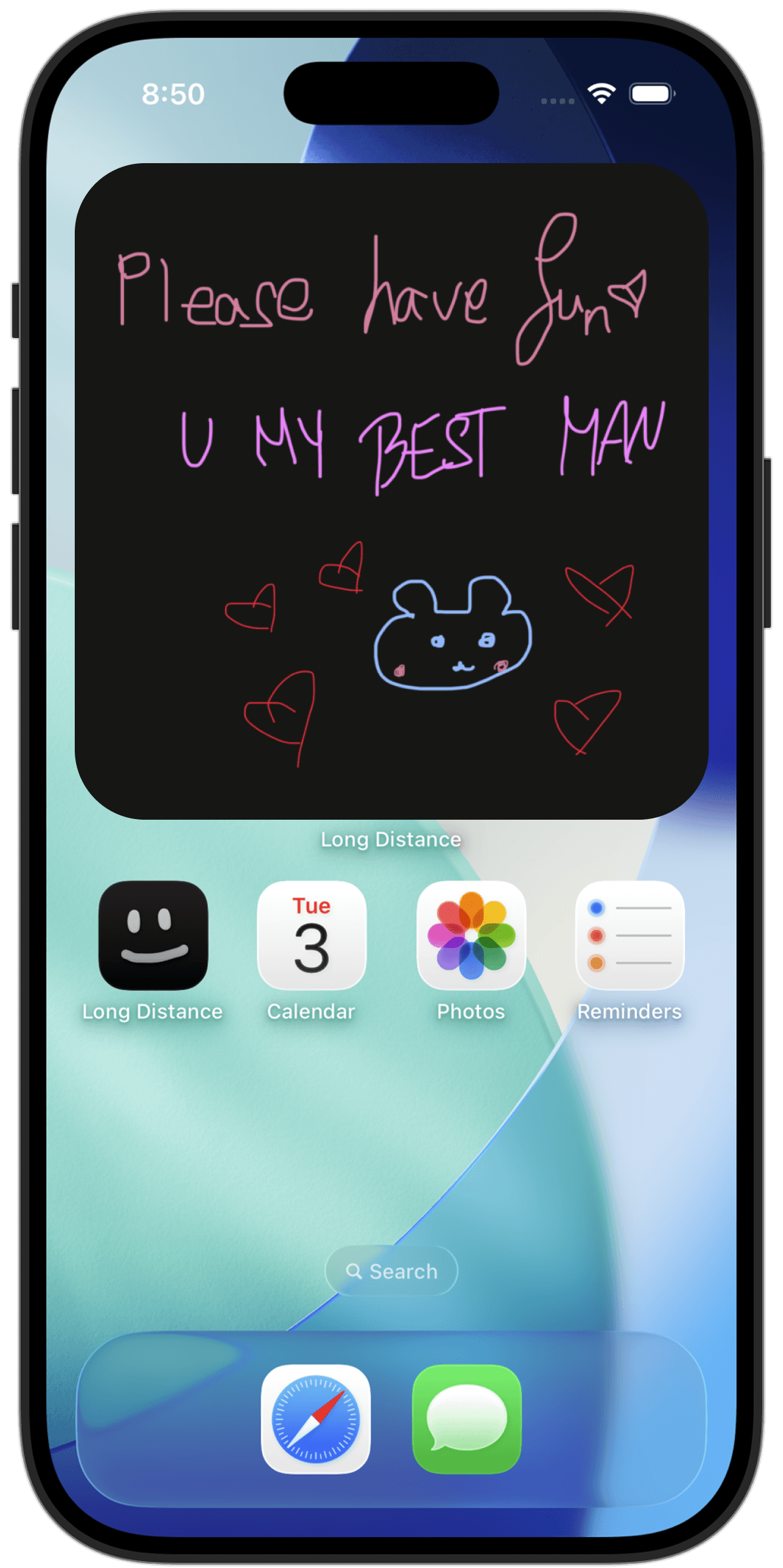 Long Distance App - Widget on Home Screen
